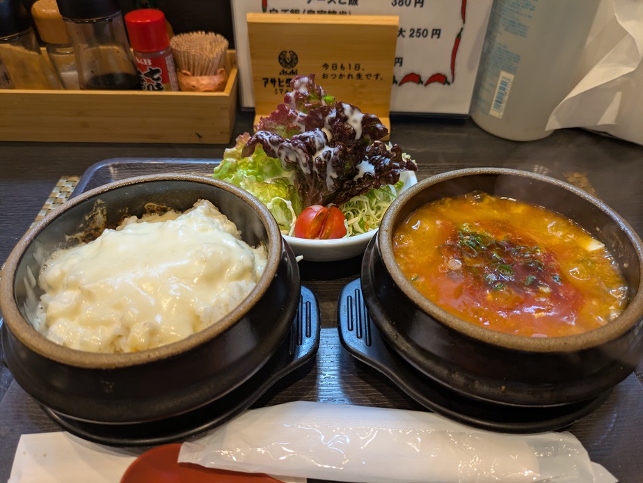 麻婆豆腐とチーズごはん